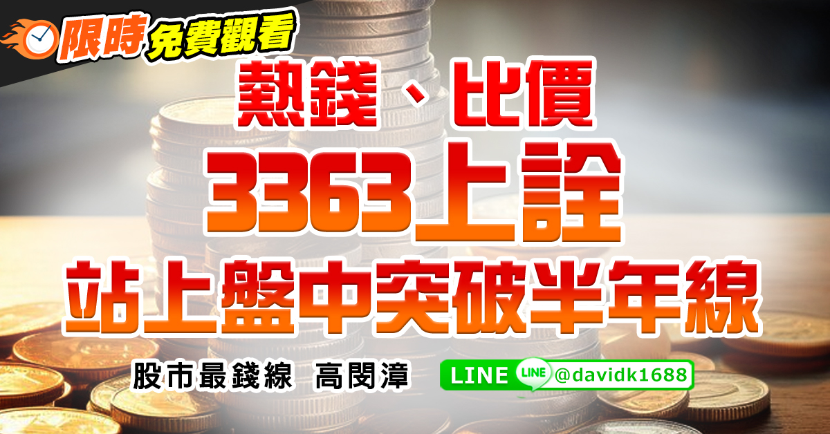 熱錢、比價，3363上詮站上盤中突破半年線