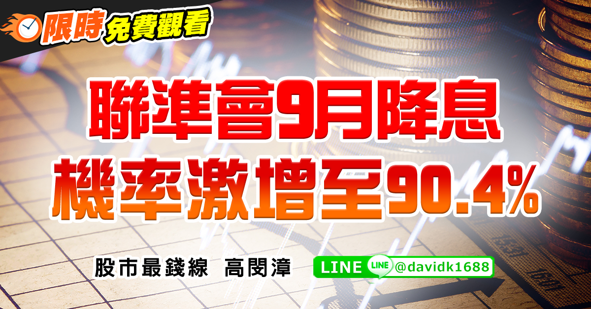 聯準會9月降息機率激增至90.4%