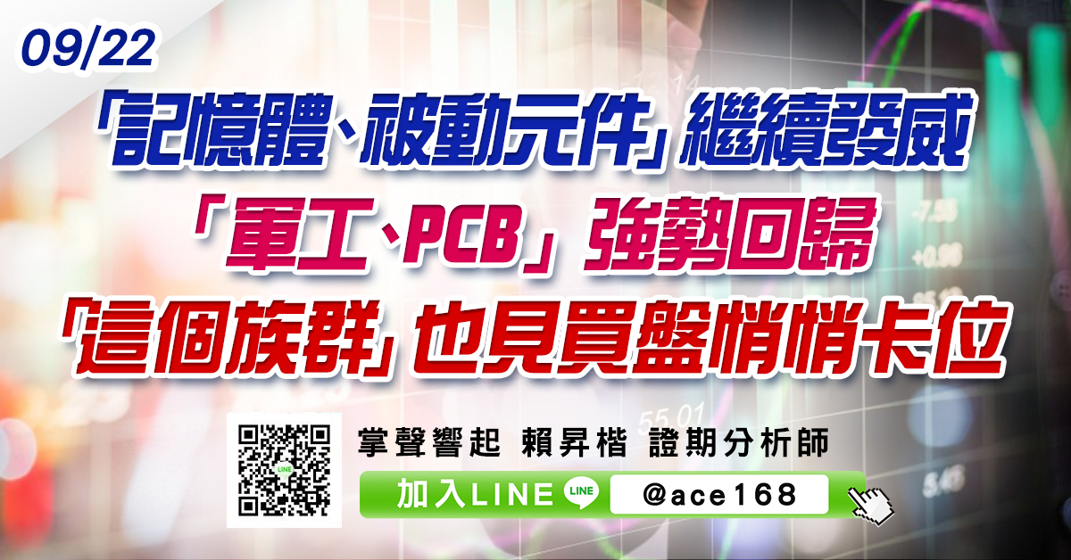 「記憶體、被動元件」繼續發威 「軍工、PCB」強勢回歸 「這個族群」也見買盤悄悄卡位 (圖)