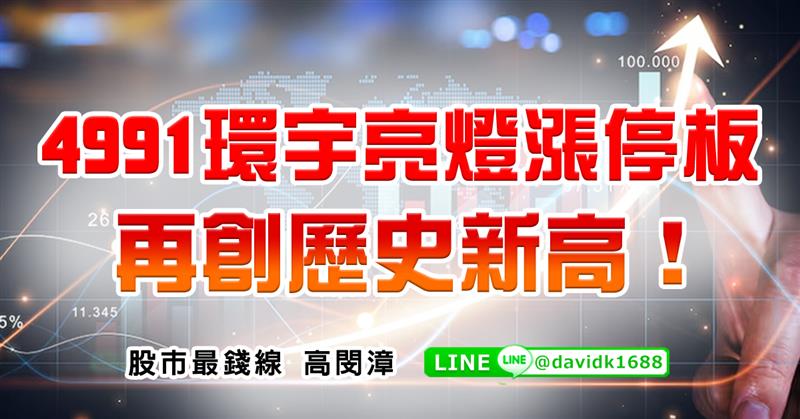 4991環宇亮燈漲停板再創歷史新高！