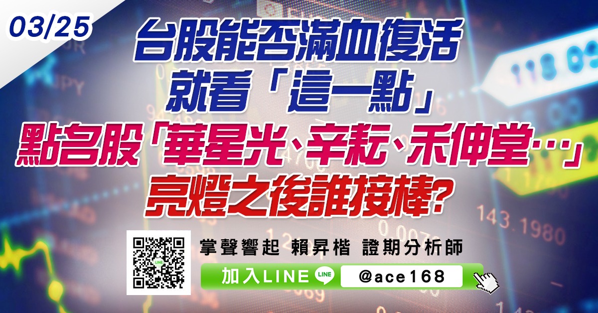 台股能否滿血復活就看「這一點」 點名股「華星光、辛耘、禾伸堂…」亮燈之後誰接棒? (圖)