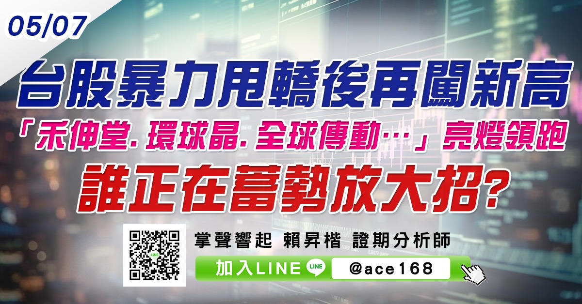 台股暴力甩轎後再闖新高 「禾伸堂、環球晶、全球傳動…」亮燈領跑 誰正在蓄勢放大招? (圖)