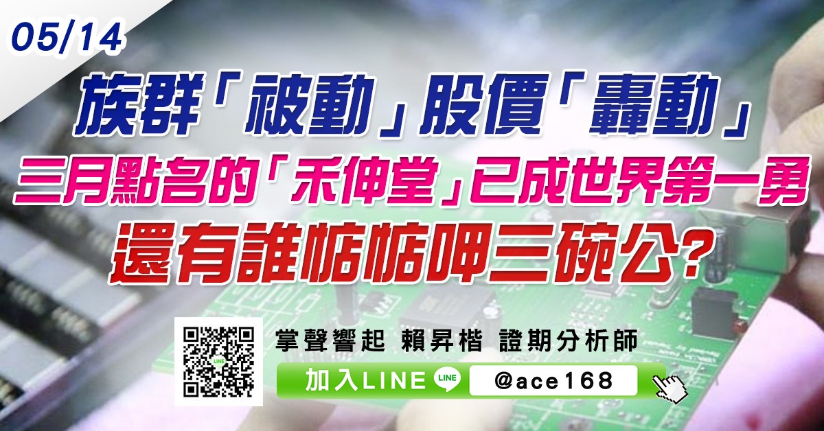 族群「被動」股價「轟動」 三月點名的「禾伸堂」已成世界第一勇 還有誰惦惦呷三碗公? (圖)