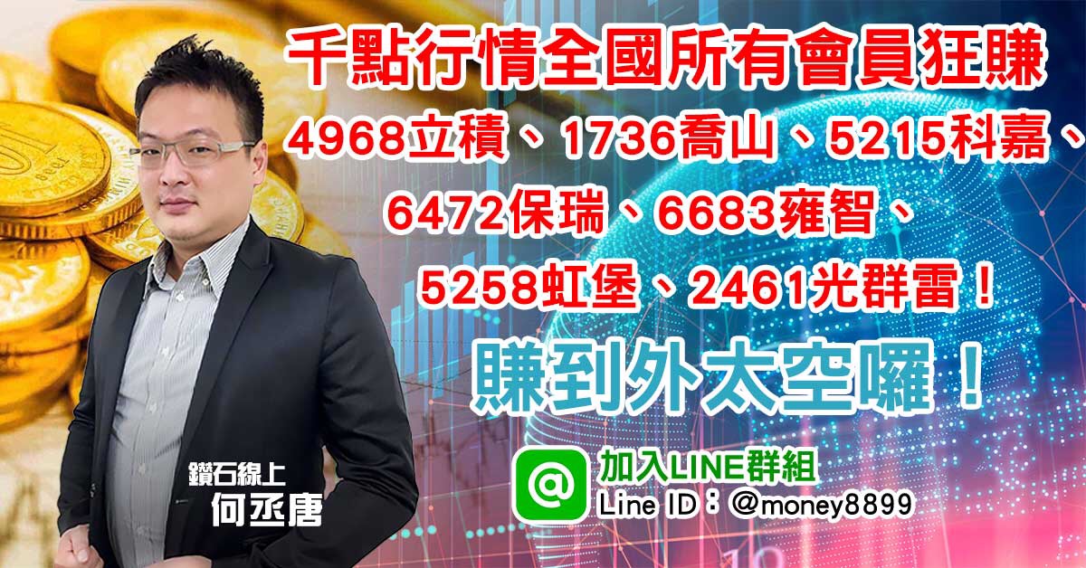 千點行情狂賺立積、喬山、科嘉、保瑞、雍智、虹堡、光群雷！你們就是全國第一！